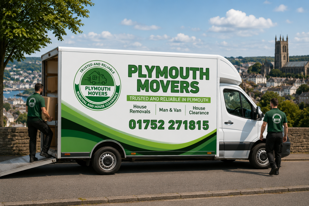 Plymouth movers on a sunny street